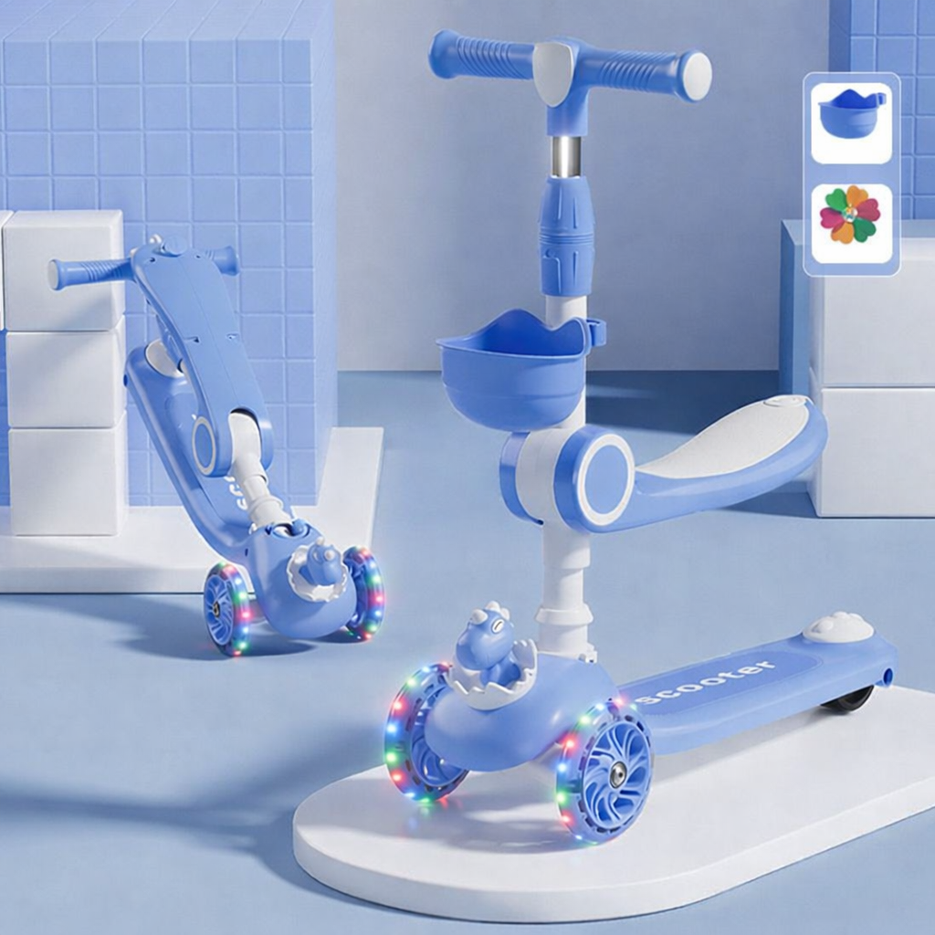 3-Wheel Kick Scooter for Kids – Adjustable Height (3-16 Years) Safe & Sturdy Scooter for Boys & Girls