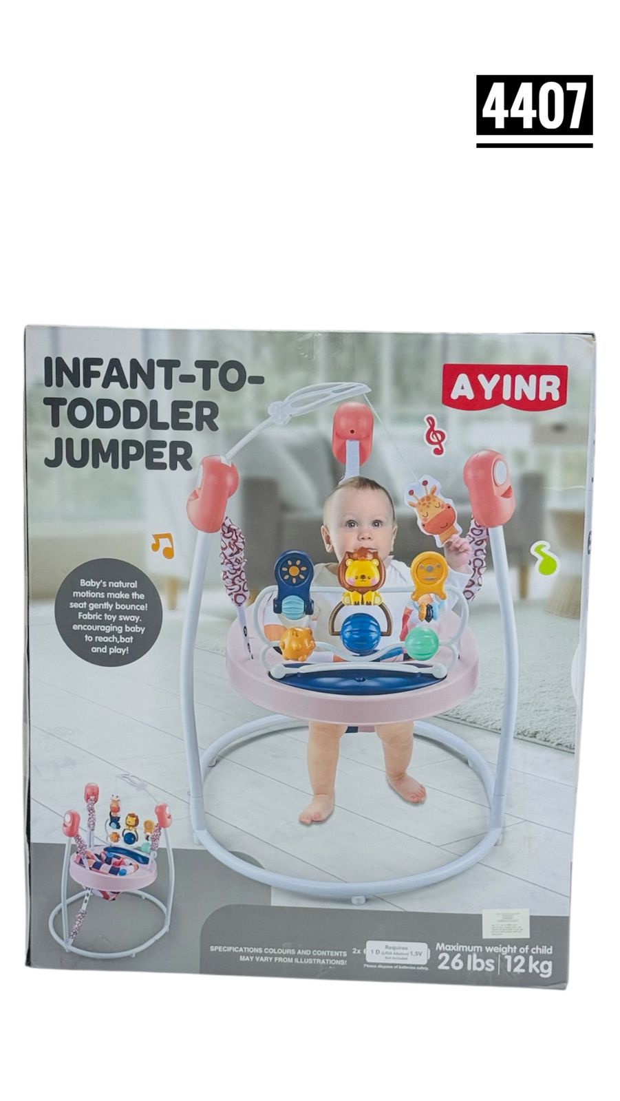Baby Rocking and Jumping Chair – 3 Height Levels – Suitable for 6 Months and Up