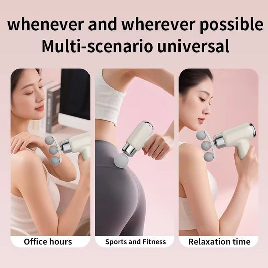 Zovilstore Pro+ Mini Deep Muscle Massage Gun – Portable Percussion Massager with 3 Heads and 6 Speed Levels