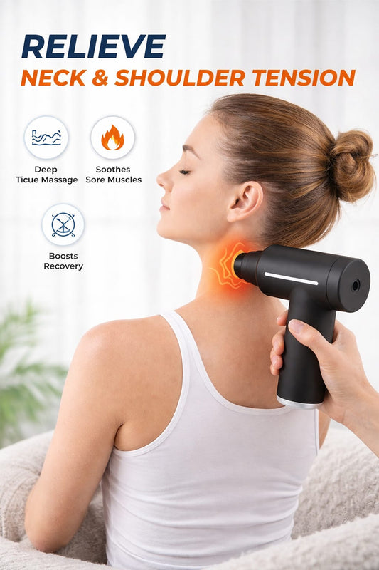 Handheld Portable Electric Deep Muscle Massager for Pain Relief, with 6 Interchangeable Massage Heads and 6 Adjustable Speeds