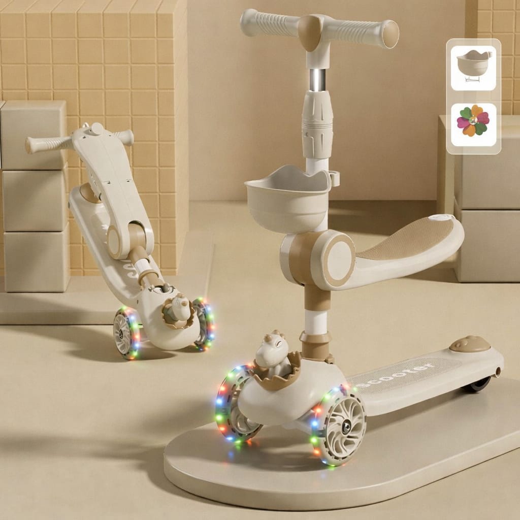 3-Wheel Kick Scooter for Kids – Adjustable Height (3-16 Years) Safe & Sturdy Scooter for Boys & Girls